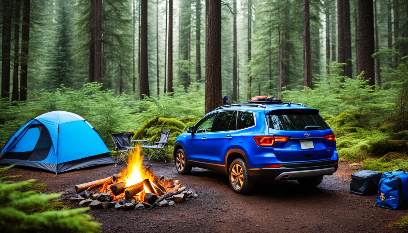 rental car and camping